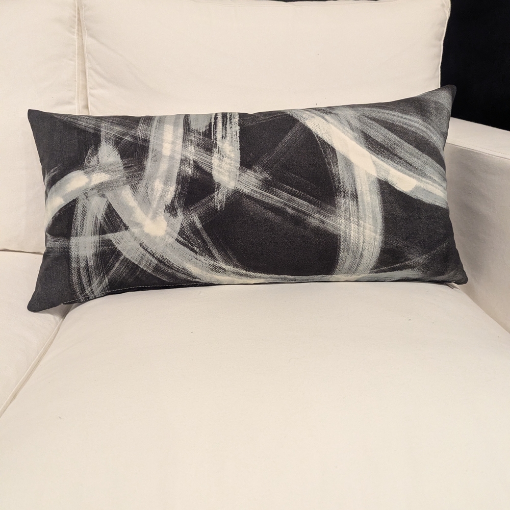 Abstract Black and White Throw Pillow